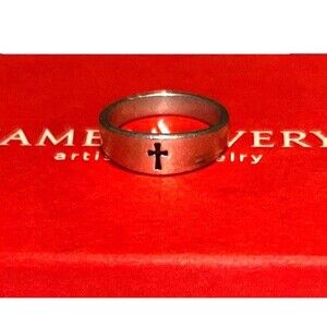 James Avery Crosslet Ring Small Size 5 Cut Out Cross Stearling Silver 925 Unisex